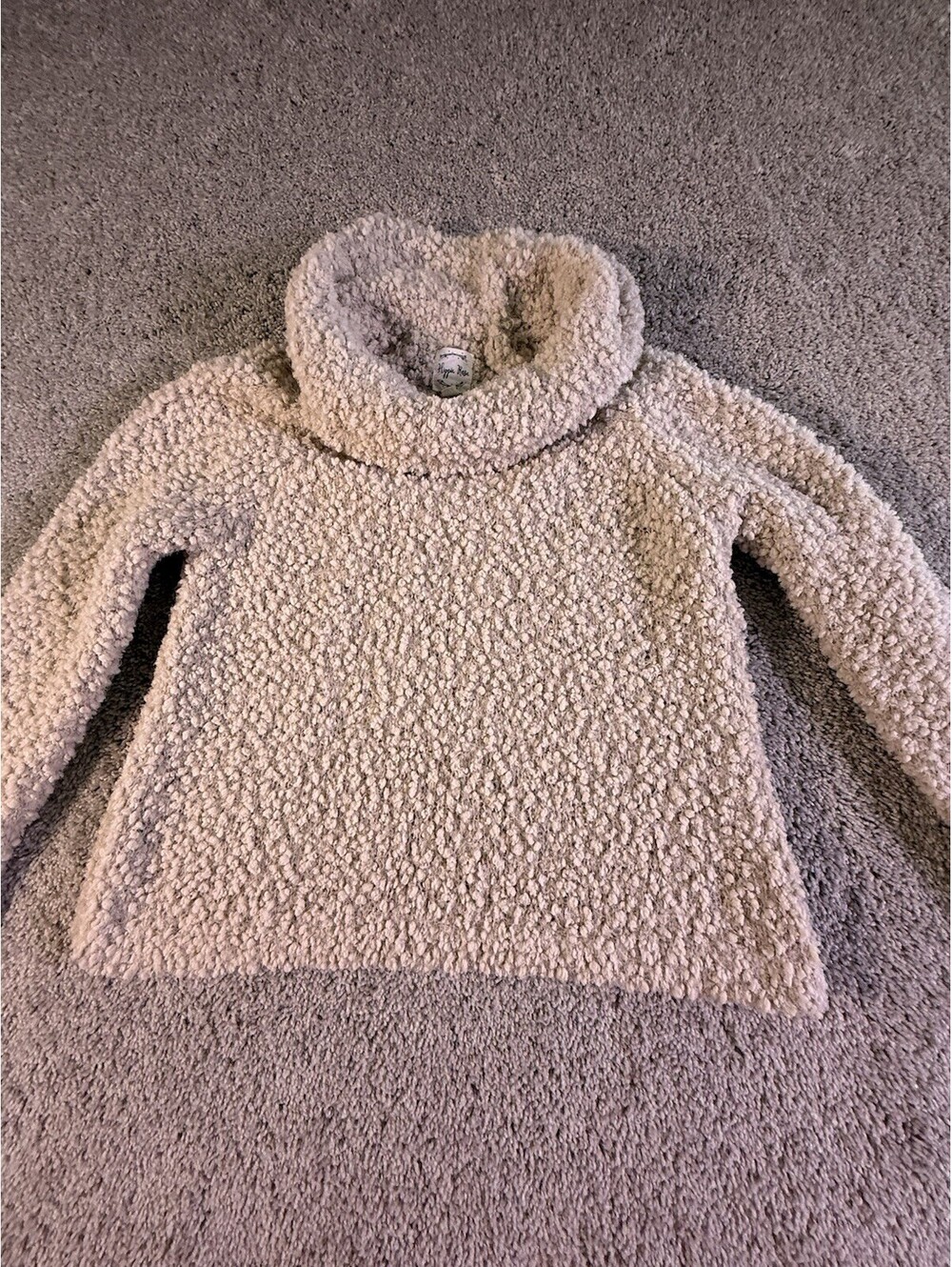 Hippie Rose Women’s Sherpa Pullover Size Small Oversized Beige